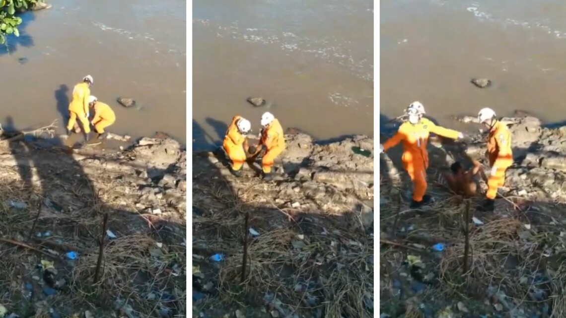 Vídeo: homem ‘morto’ desperta durante o resgate em rio na Bahia