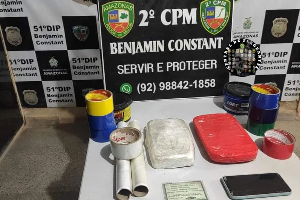 ‘Cascão’ é preso com 2 kg de cocaína no município Benjamin Constant