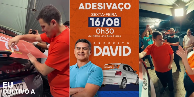 David Almeida e Renato Junior mobilizam multidão com adesivaço nas primeiras horas desta sexta