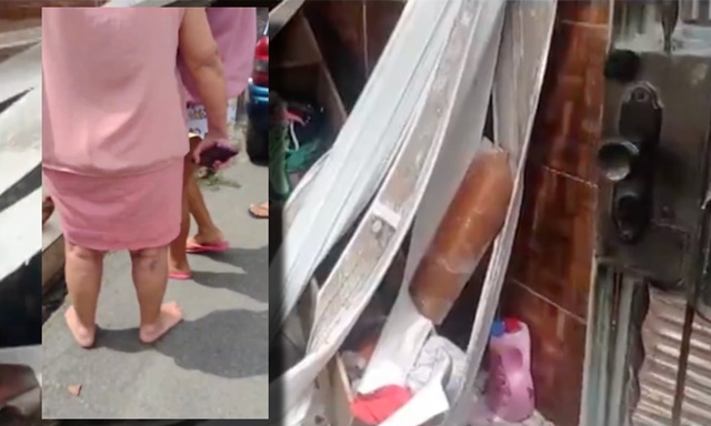 Vídeo desesperador mostra mulher toda queimada após explosão de botijão de gás