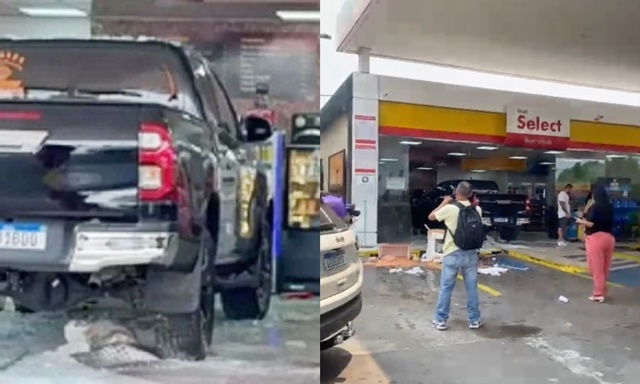 Motorista embriagado deixa feridos após invadir loja de conveniência com Hilux em Manaus