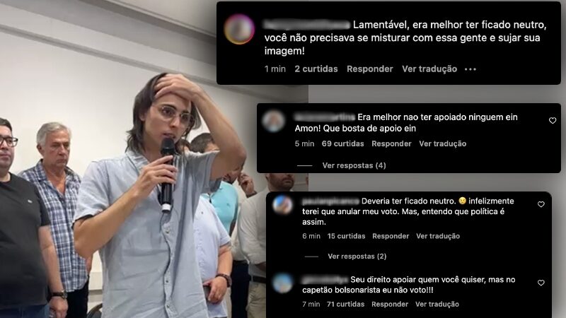 Amom é detonado por seus eleitores de esquerda após declarar apoio a Alberto Neto: “Era melhor ter ficado neutro”