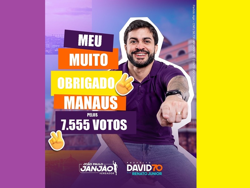 João Paulo Janjão vence eleição para vereador de manaus com mais de 7.555 votos
