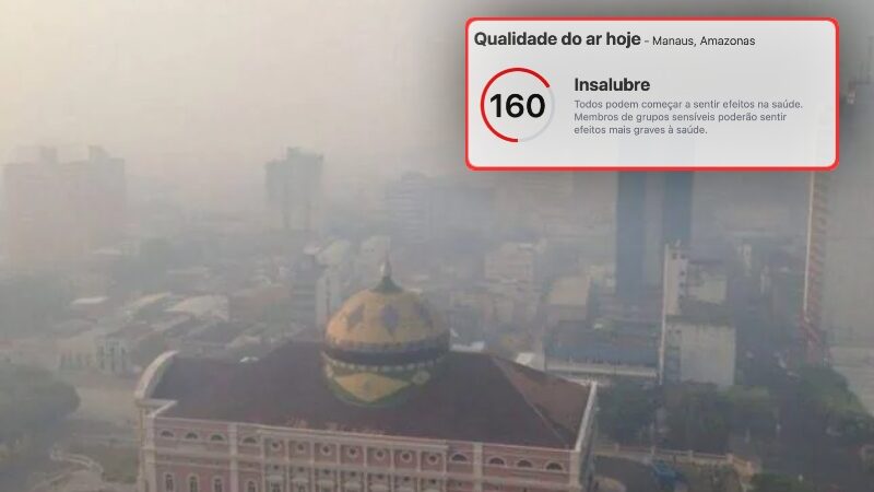 AMAZONAS- Manaus amanhece coberta por fumaça e qualidade do ar é classificada como ‘insalubre’ 