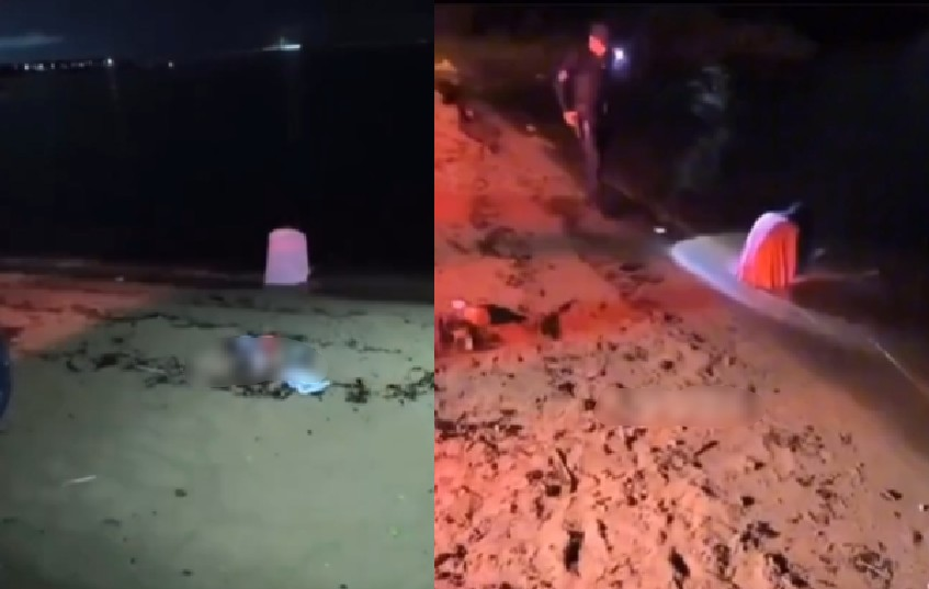 Vídeo: Guardas municipais se borram de med0 ao verem mulher murmurando na água na Ponta Negra