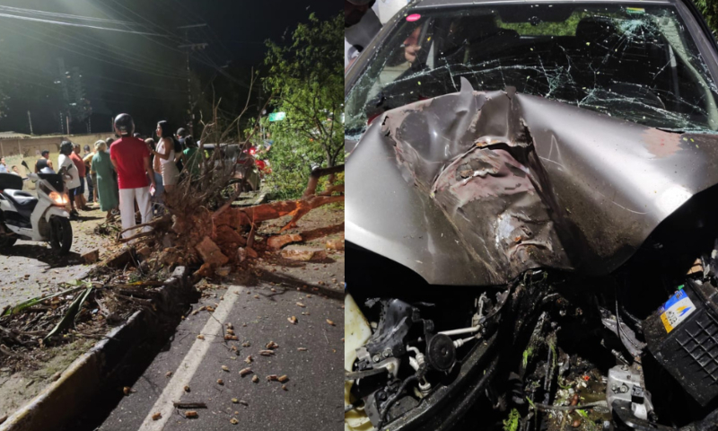 Cenas fortes: acidente deixa duas mulheres gravemente feridas em Manaus; veja vídeo