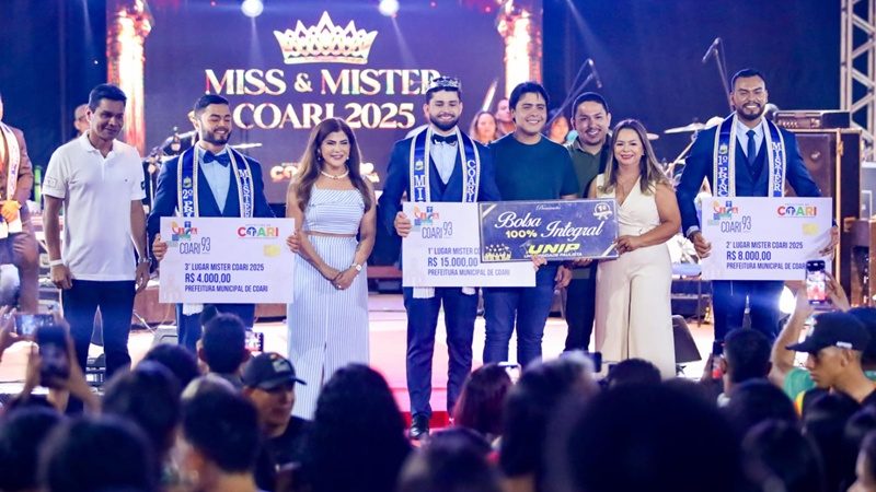 Miss & Mister Coari 2025 e shows marcam a terceira noite do aniversário da cidade