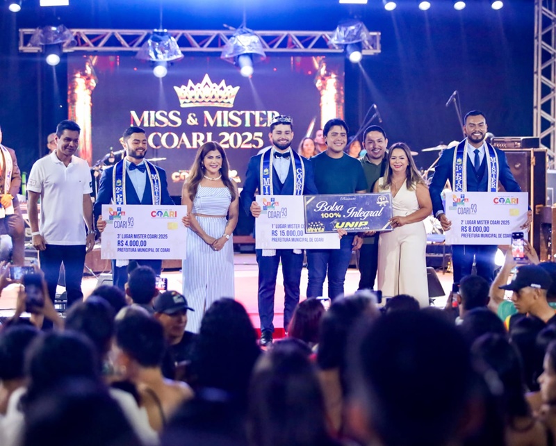 Miss & Mister Coari 2025 e shows marcam a terceira noite do aniversário da cidade
