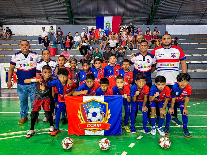 Seleção Sub-9 de Coari emplaca três vitórias e segue firme no Campeonato Amazonense de Futsal