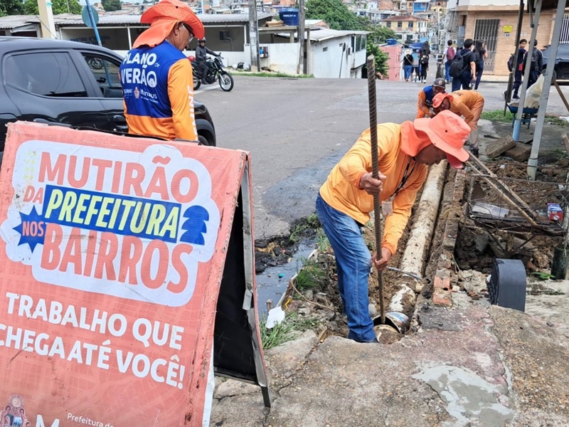 Prefeitura de Manaus garante melhorias na infraestrutura do bairro Santo Antônio com recuperação de drenagens