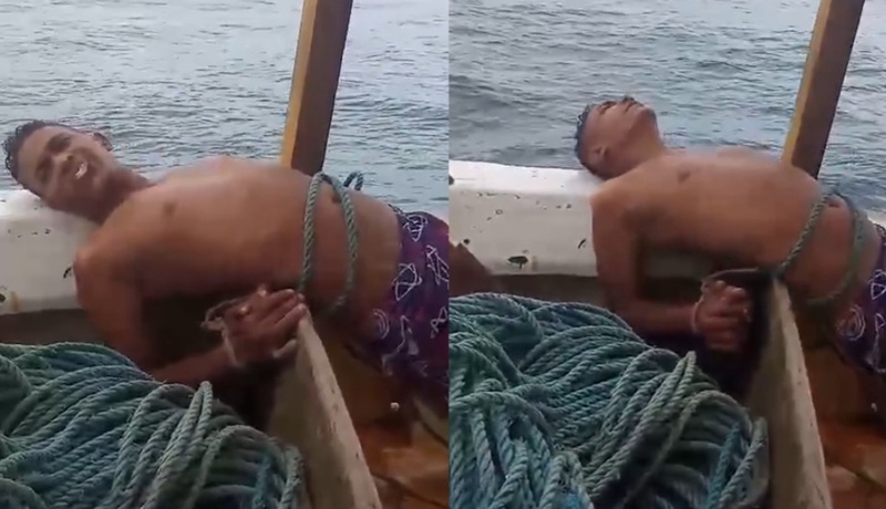 Vídeo: Em plena Sexta-Feira Santa, pescador surt@, gr1ta com colegas e é amarrad0 em barco