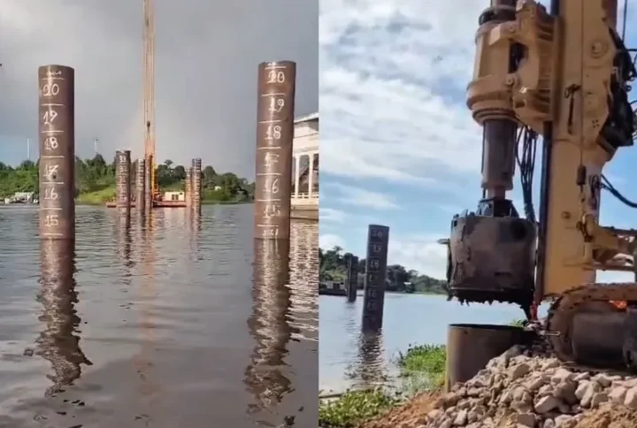 Obras da Ponte do Abial avançam em ritmo acelerado e transformam mobilidade em Tefé