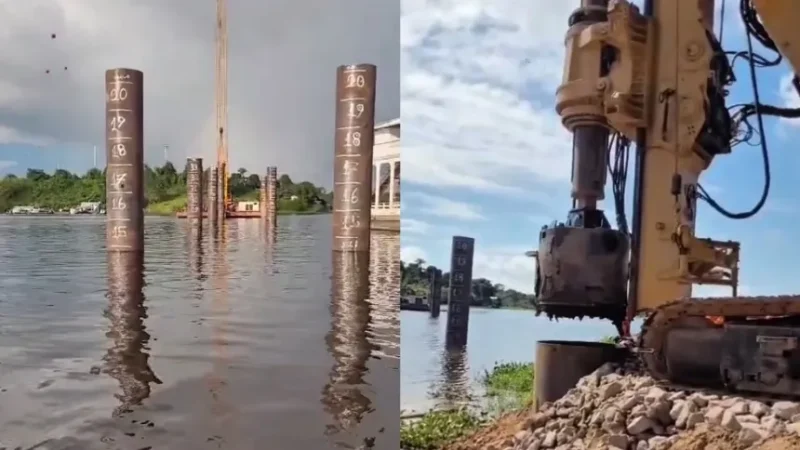 Obras da Ponte do Abial avançam em ritmo acelerado e transformam mobilidade em Tefé