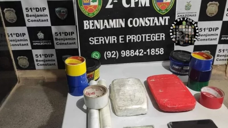 ‘Cascão’ é preso com 2 kg de cocaína no município Benjamin Constant