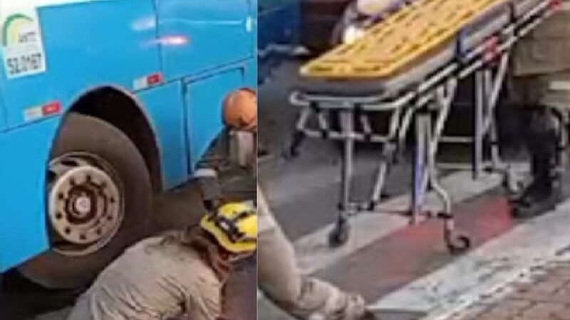 IMAGENS FORTISSÍMAS: Homem tem perna ‘esfolada’ após ser atingido por ônibus