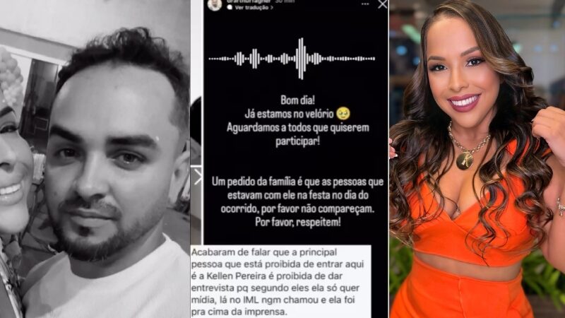 Mãe do Biomédico Arthur proíbe Blogueira Kellen Pereira e ‘amigos festeiros’ de irem ao velório: “não cuidaram dele”
