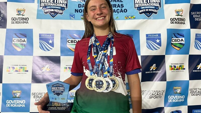 Amazonense bate recorde e leva troféu de melhor atleta da competição no Meeting Internacional de Fronteiras de natação