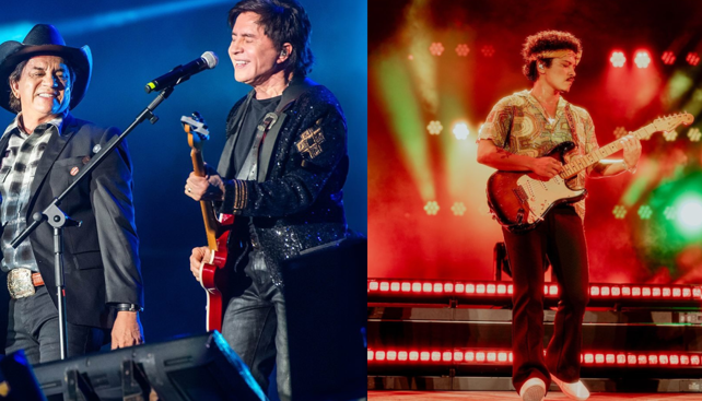 Chitãozinho e Xororó cantam ‘Evidências’ em show de Bruno Mars e ‘esquecem’ de novo que a música não é deles