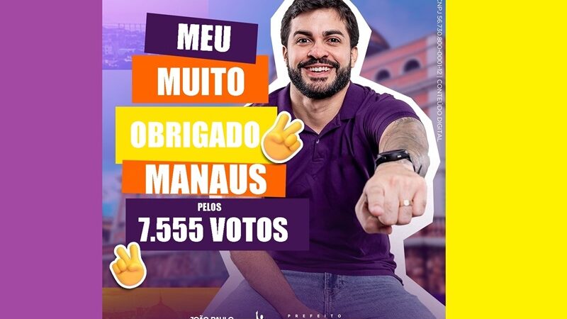João Paulo Janjão vence eleição para vereador de manaus com mais de 7.555 votos