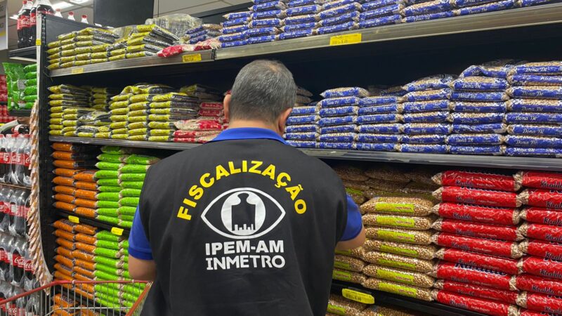Operação Cesta Básica: Ipem-AM reprova 23 marcas de farinha, arroz e feijão comercializadas em Manaus e Região Metropolitana