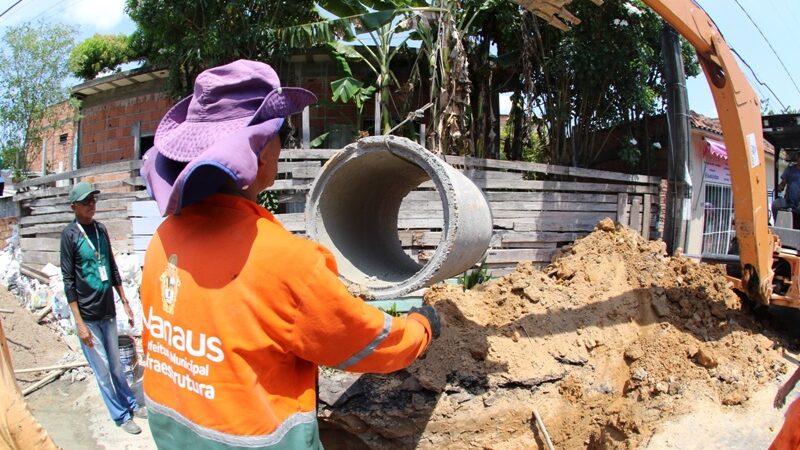 Prefeitura de Manaus recupera rede de drenagem profunda no bairro São Lázaro