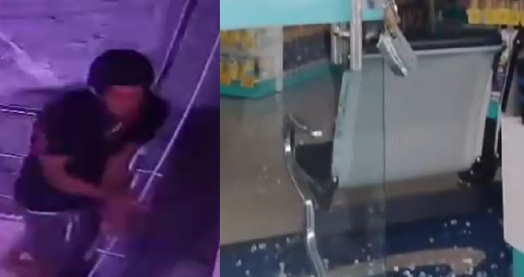 Vídeo: Larica doida? Homem qu3bra porta de drogaria e r0uba chocolate em Manaus