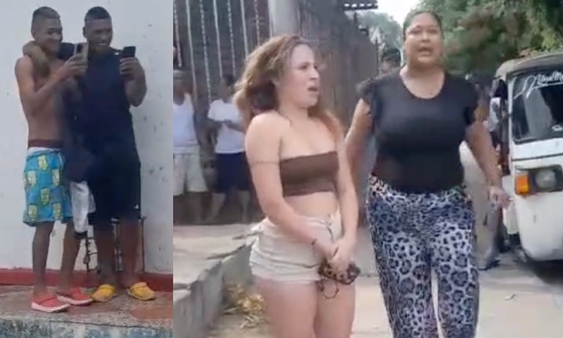 Machos se divertem enquanto meninas saem no tapa por eles