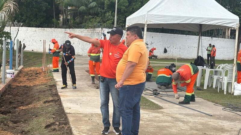 Presidente da CMM vistoria obra de revitalização da Lagoa do Bombeamento