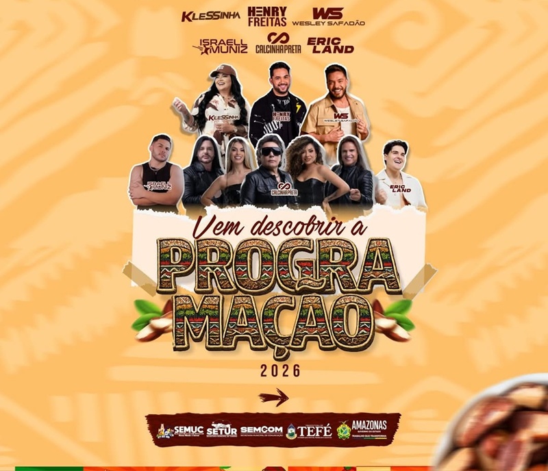 Prefeitura de Tefé anuncia grandes atrações da XXIII Festa da Castanha 2026