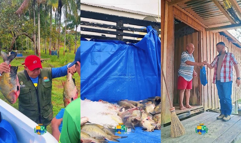 A Prefeitura de Lábrea realizou, nesta quarta-feira, a entrega de peixes para famílias da zona rural