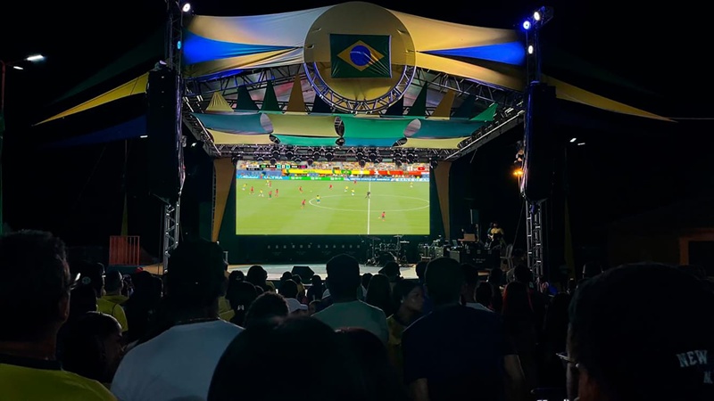 Coari na Copa transforma Praça do Pôr do Sol em cenário de festa e torcida pela Seleção Brasileira