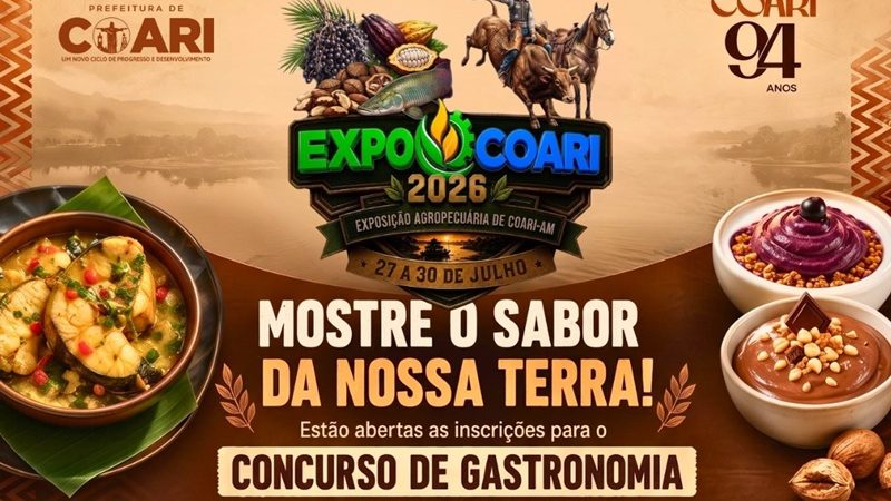 Inscrições para Concurso de Gastronomia da ExpoCoari 2026 estão abertas e valorizam a culinária regional